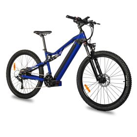 Red 500W Electric Ebike - 27.5 Inch Electric Mountain Bicycle 48V 27 Speed - Bafang Motor (Color: Blue)